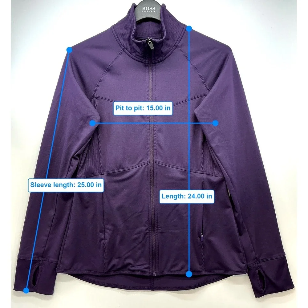 Champion C9 Athletic Zip Jacket Purple Sz M Athleisure Running Thumbholes - Picture 8 of 9